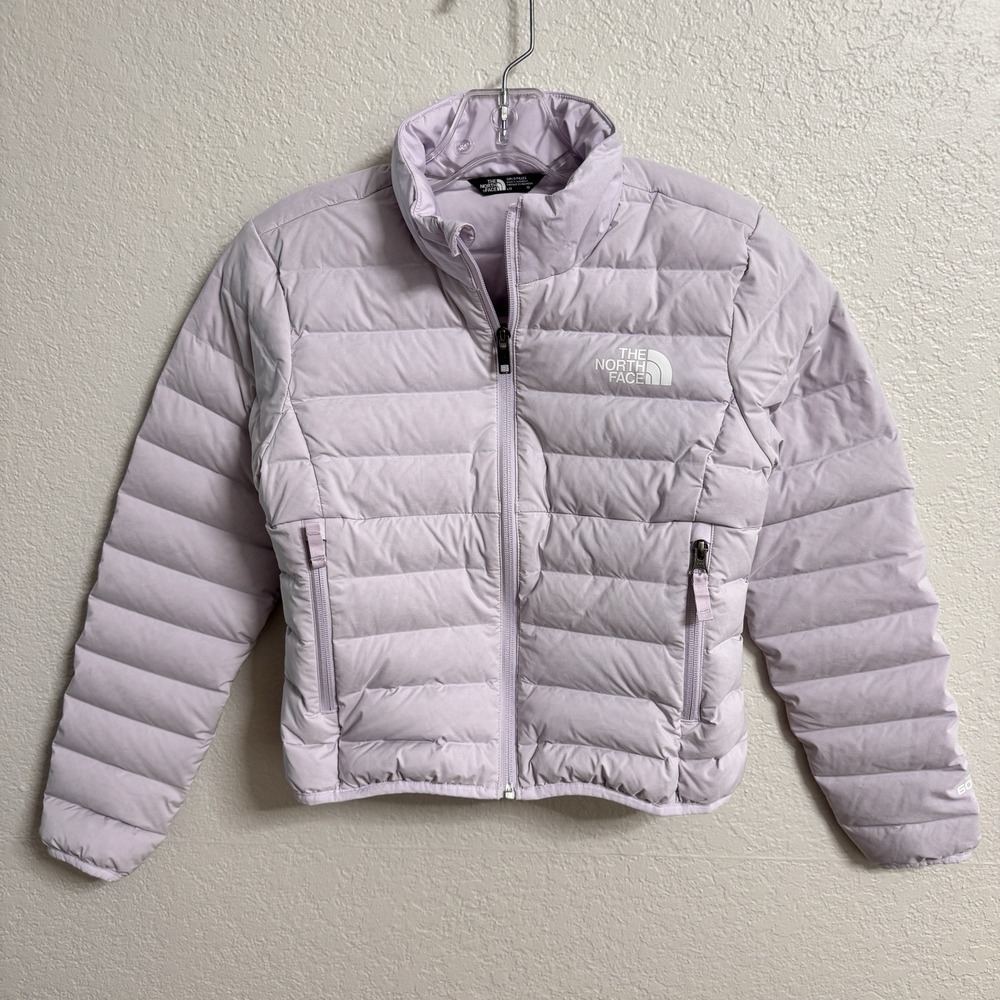The North Face Puffer‎ Jacket Girls L 12 Purple 600 Down Quilted Full Zip Coat
